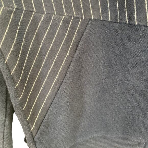 J. Crew Navy Blue Striped Cozy Cotton Blend Pullover Sweatshirt Women Sz L - Picture 4 of 10